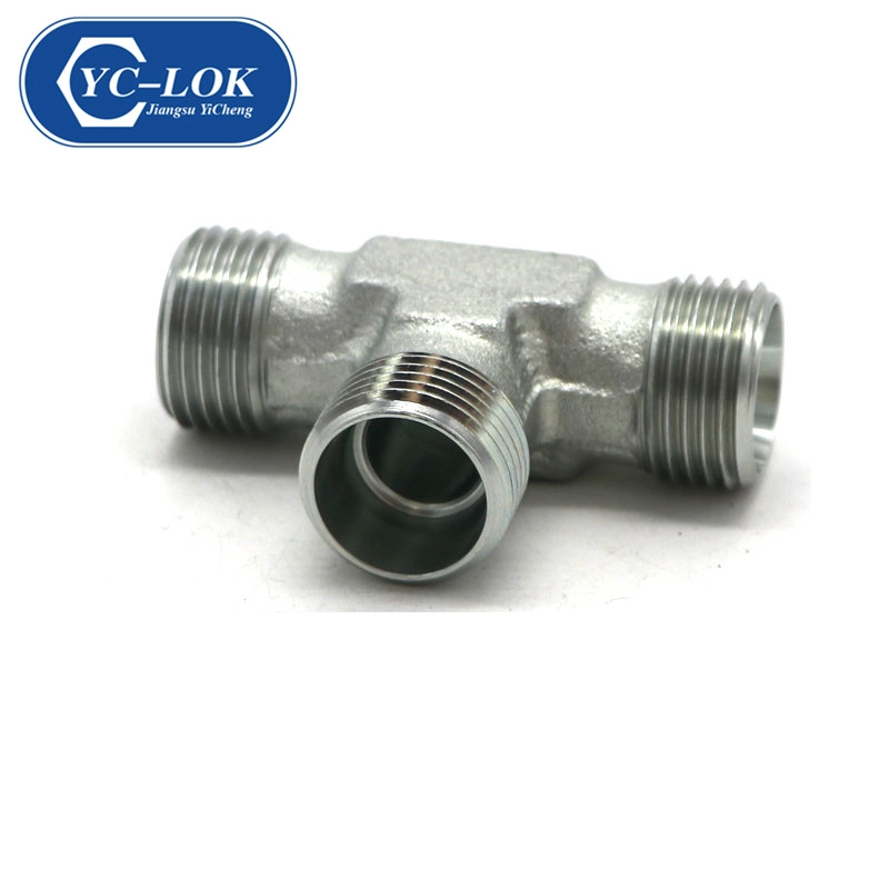 AC equal tees metric thread bite type tube fittings