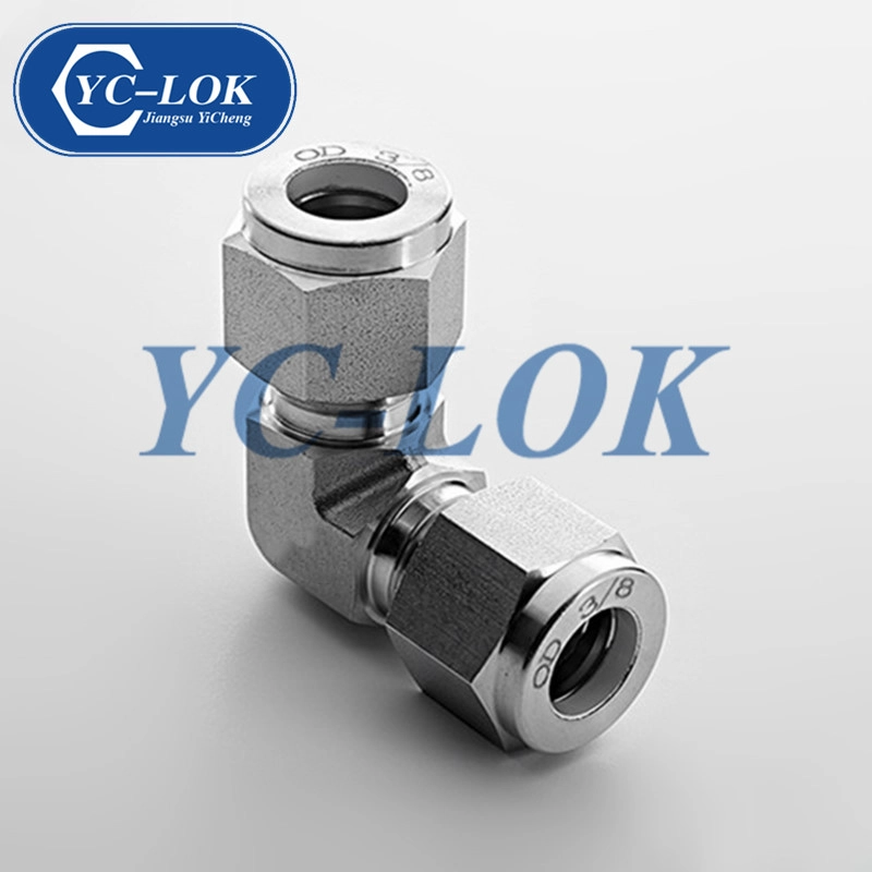 고압 스테인레스 스틸 316 Equal Elbow Double Ferrule 피팅