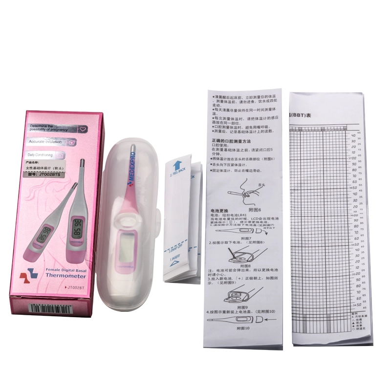 OEM Digital Electronic Basal Body Thermometer 2 Decimal 0.01 Precision Flexible Tip Female Oral Ovulation Thermometer