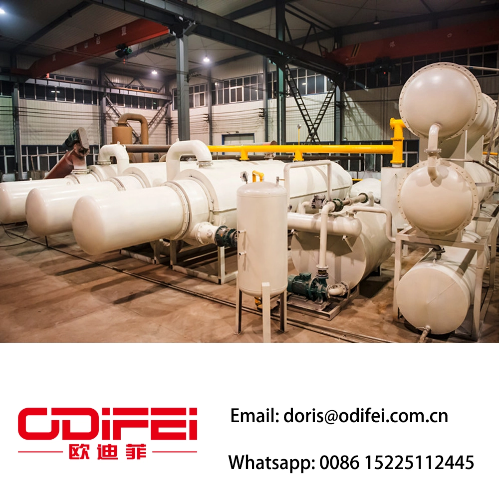 Fully continuous waste rubber pyrolysis oil machine