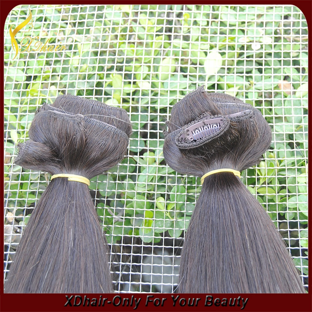 2015 factory supply best selling in  silky straight ombre color clip in hair extension