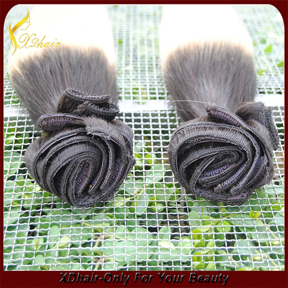 2015 factory supply best selling in  silky straight ombre color clip in hair extension