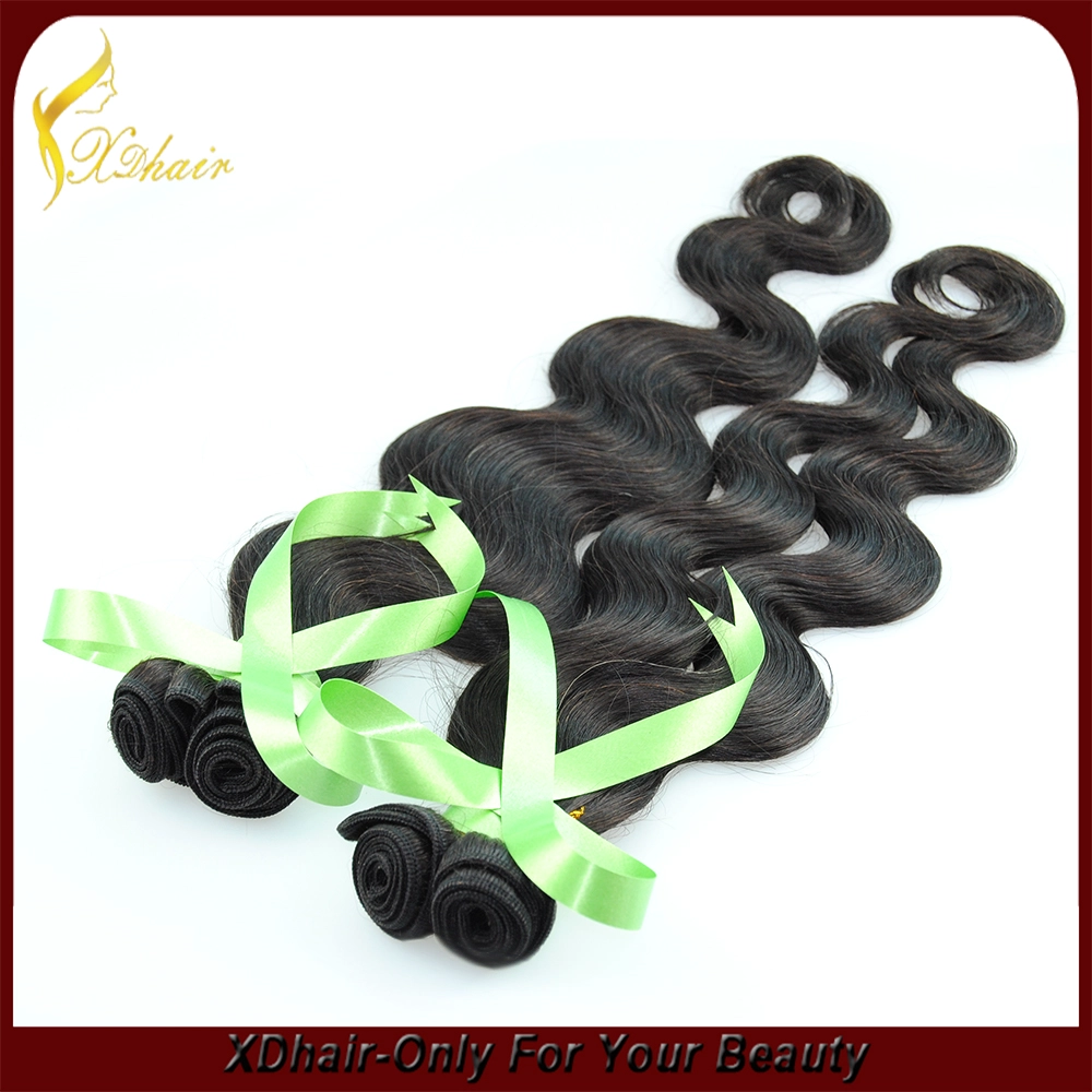 6A Factory Wholesale Brazilian Virgin Hair Body Wave Hair Human Hair Weft #1 Color Hair Weave Extensions