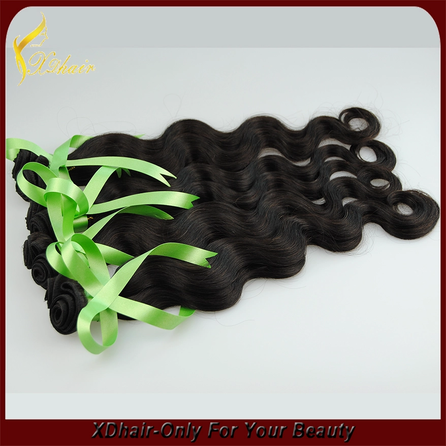 6A Factory Wholesale Brazilian Virgin Hair Body Wave Hair Human Hair Weft #1 Color Hair Weave Extensions