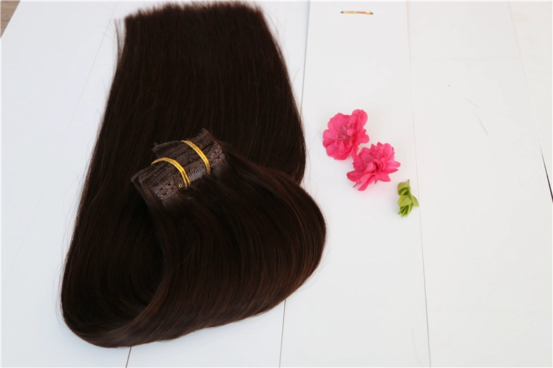 Best Selling Strong Double Mixed Color clip in human Hair Extension natural Color