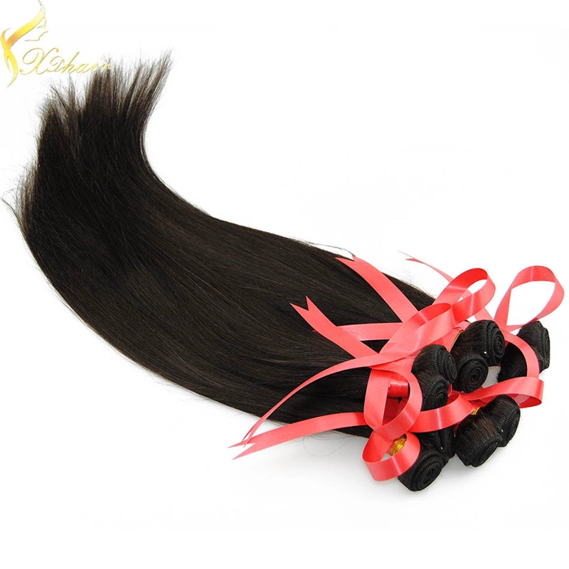Cheap Natural Color 12-30 inches long straight human hair wefts ,100% virgin brazilian hair weaves for sale