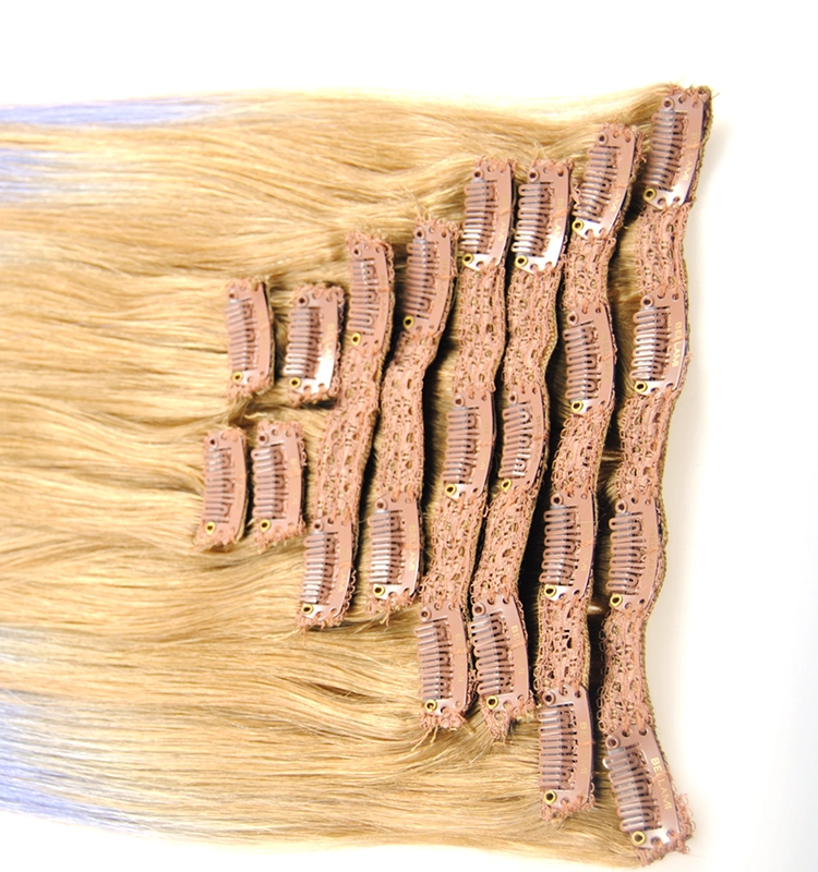 Factory hair wholesale price human hair extension clip in hair two tone color malaysian hair