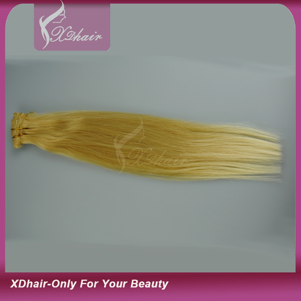 7pcs Testa completo 8 "-30" Natural groviglio libero di 30 colori per scegliere Clip In 100% Brazilian Remy umani reali estensioni dei capelli