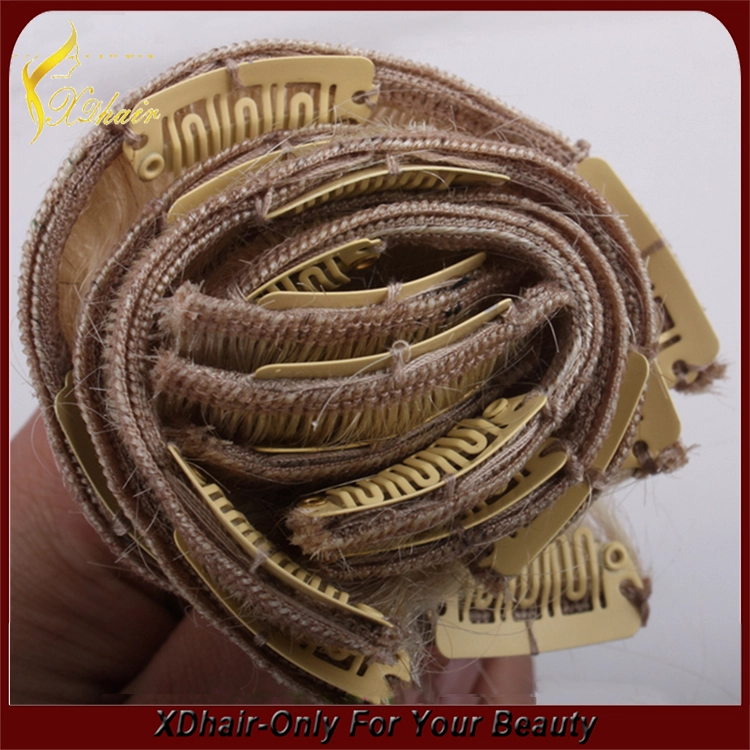 New product hot sale 100% Brazilian virgin remy hair best colored double weft clip in hair extension