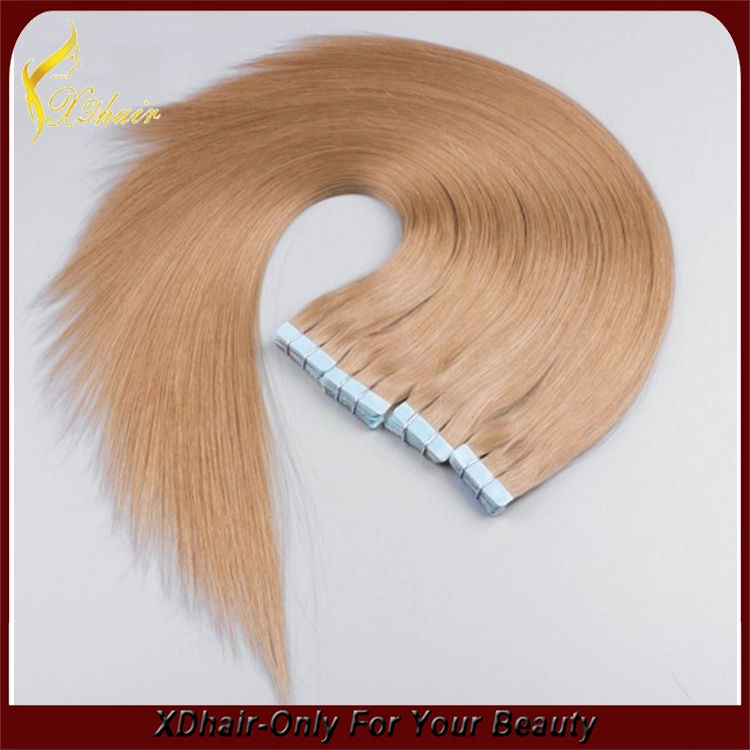 No shedding no tangle beautiful colored blue glue100% Brazilian virgin remy hair Germany blue glue new style tape hair extension