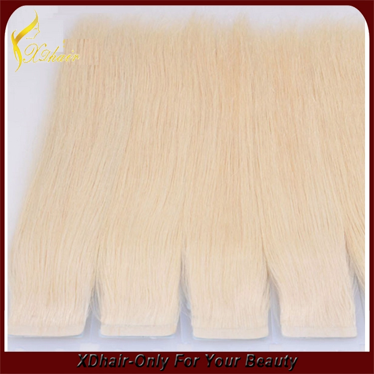 No shedding no tangle beautiful colored blue glue100% Brazilian virgin remy hair Germany blue glue new style tape hair extension
