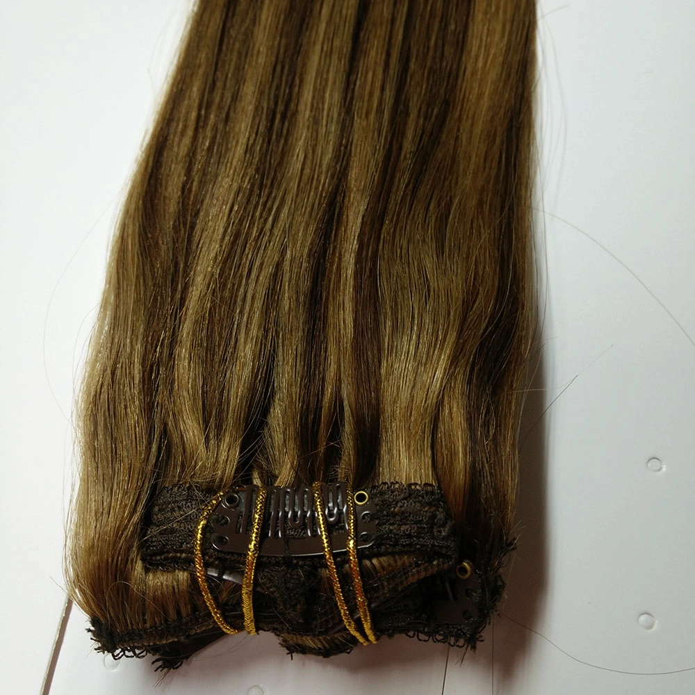 Two color mix human hair clip in extension piano color hair