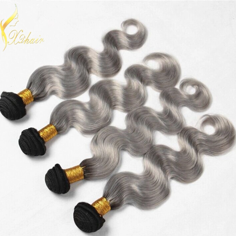 Unprocessed virgin remy hair weave colored two tone 100% human hair extension wholesale pieces