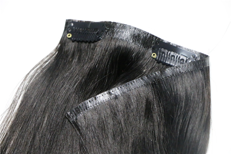 Virgin Brazilian Human Hair Clip in Hair Extensions Ombre Colored dark color 1#