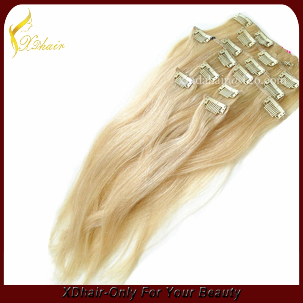 Wholesale brazilian human hair Piano colore clip in hair extensions