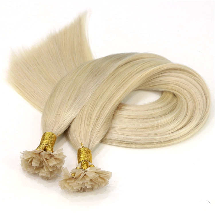 aliexpress china blonde color 60# cut from one donor 100% virgin brazilian remy human hair flat tip hair extensions