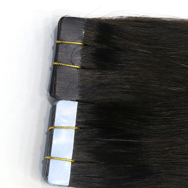black color hair for black women virgin brazilian indian remy human PU tape hair extension