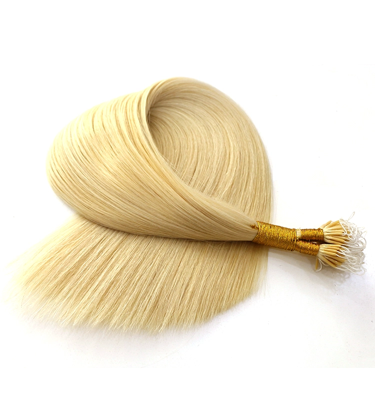 cheap lightest blonde color #60 cut from one donor 100% virgin brazilian indian remy human hair nano link ring hair extension