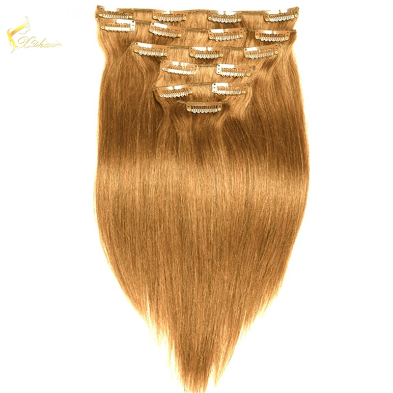 unprocessed clip in hair extension for white woman Piano color human hair weave chinese human hair extension