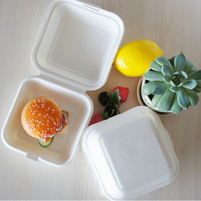 Fabricante de envases de comida para llevar desechables de 6 * 6 pulgadas