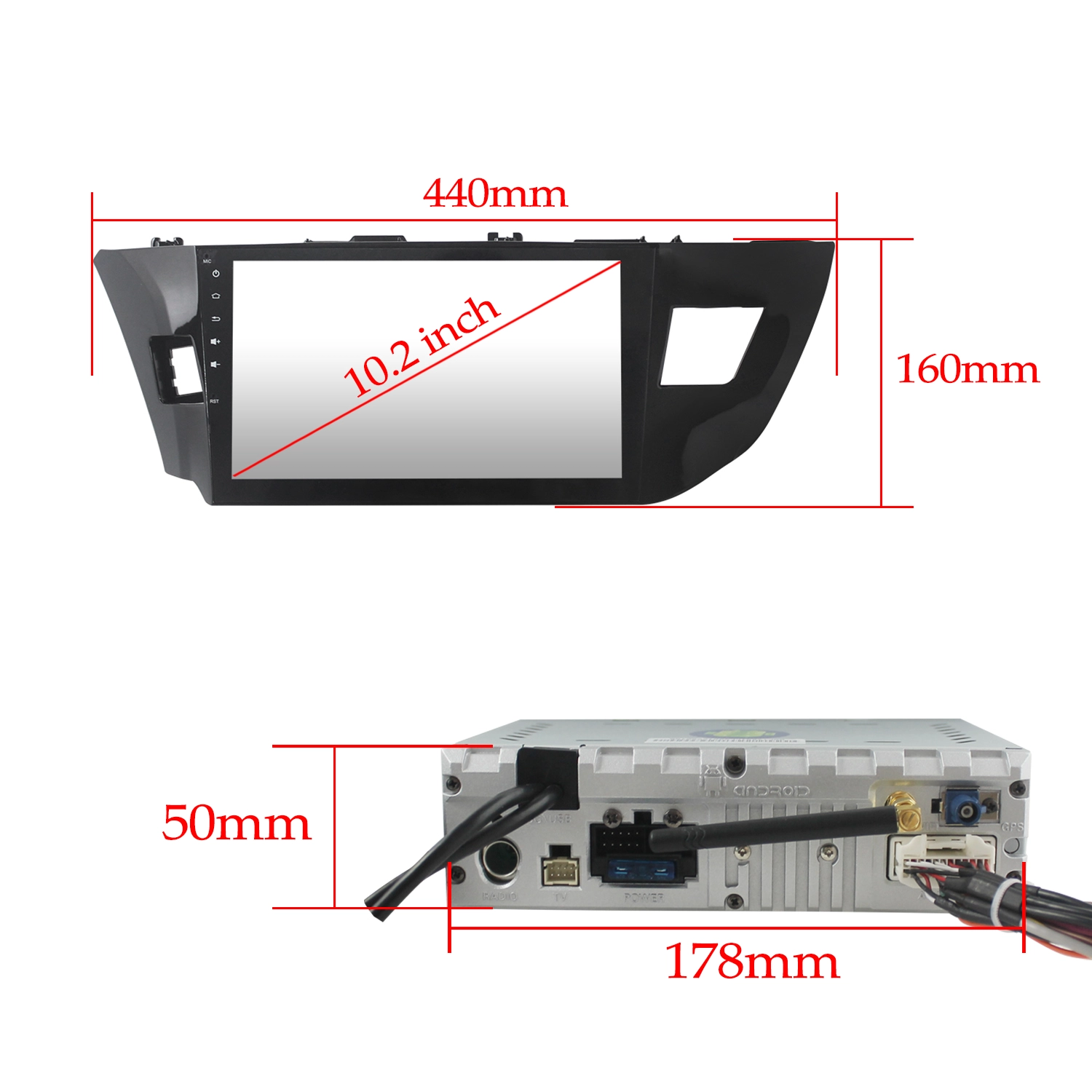 10.2'' Android 7.1 Toyota Levin Car DVD GPS ST-2701