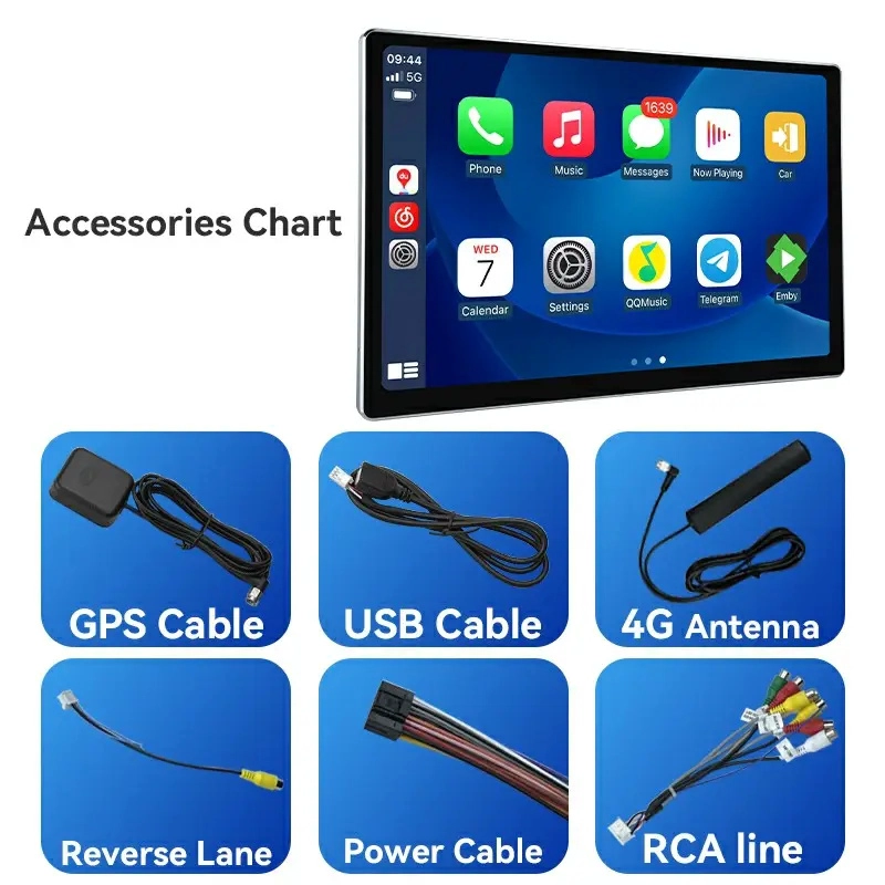 2K 13,3 дюйма сенсорного экрана Android 13 Head Bind 48 Stereo DVD -плеер Car Play Android Car Radio