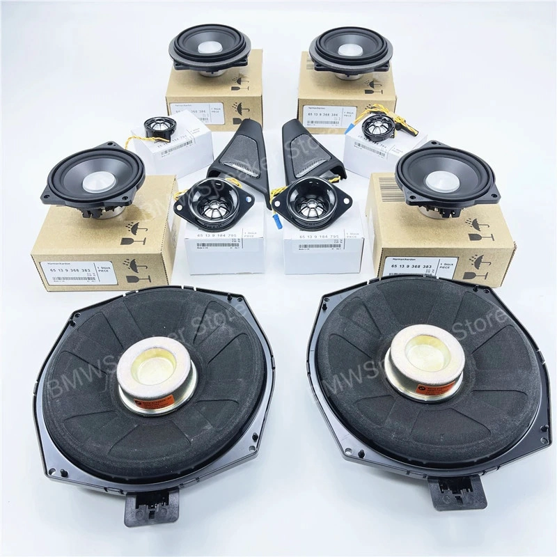 BMW F10 F11的音频升级套件5系Horn Midnange扬声器高音扬声器盖子盖功率放大器重新装置低音低音炮