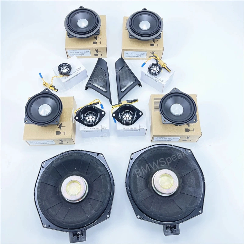 BMW F10 F11的音频升级套件5系Horn Midnange扬声器高音扬声器盖子盖功率放大器重新装置低音低音炮