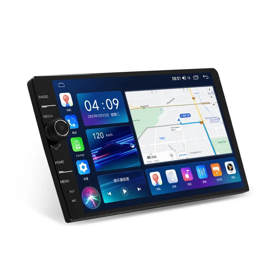Play de la perilla de venta caliente Reproductor de DVD Android Universal Android 13 GPS de 10 pulgadas Pantalla táctil Konb Swith Car Radio