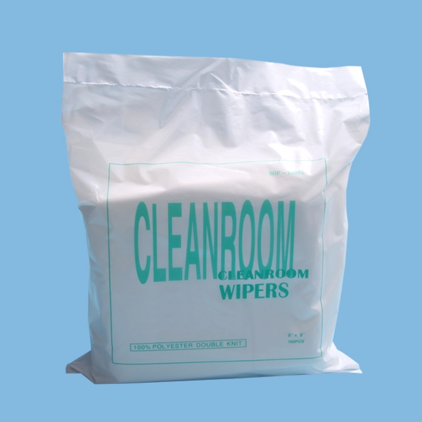 Lingettes industrielles 100% polyester, classe double, tricotées en salle blanche