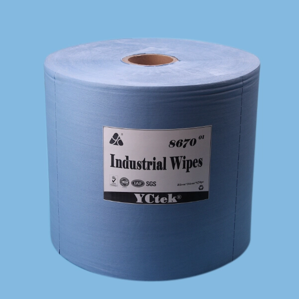 ผ้านอนวูฟเวน 70% 30% และ Woodpulp YCtek70 PP นูนทิชชู่เปียกทำความสะอาดอุตสาหกรรม