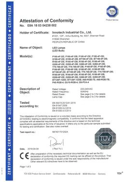 gigantische LED-lampen CE EMC-certificaat