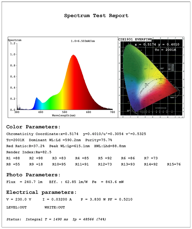 Decorative vintage Flexible LED filament bulbs ST64 test report