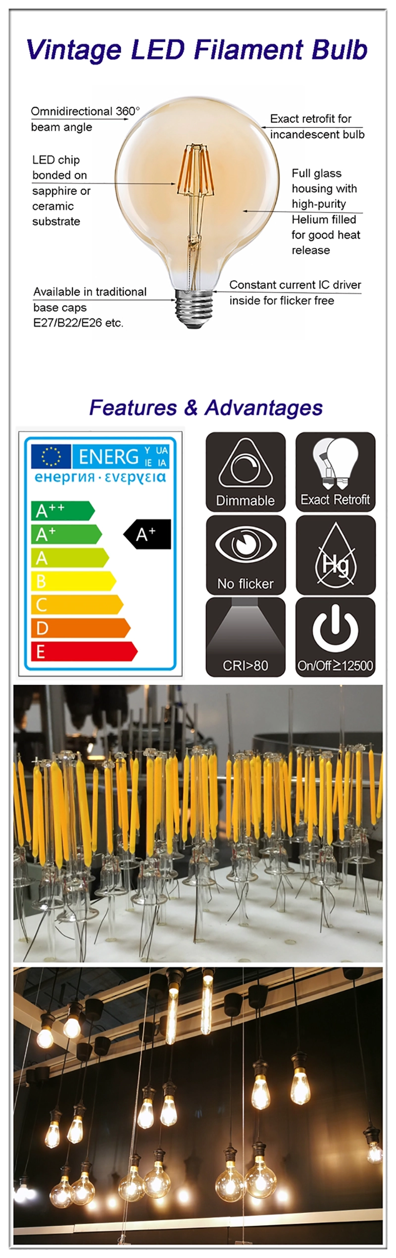 China Globe LED filament bulbs supplier