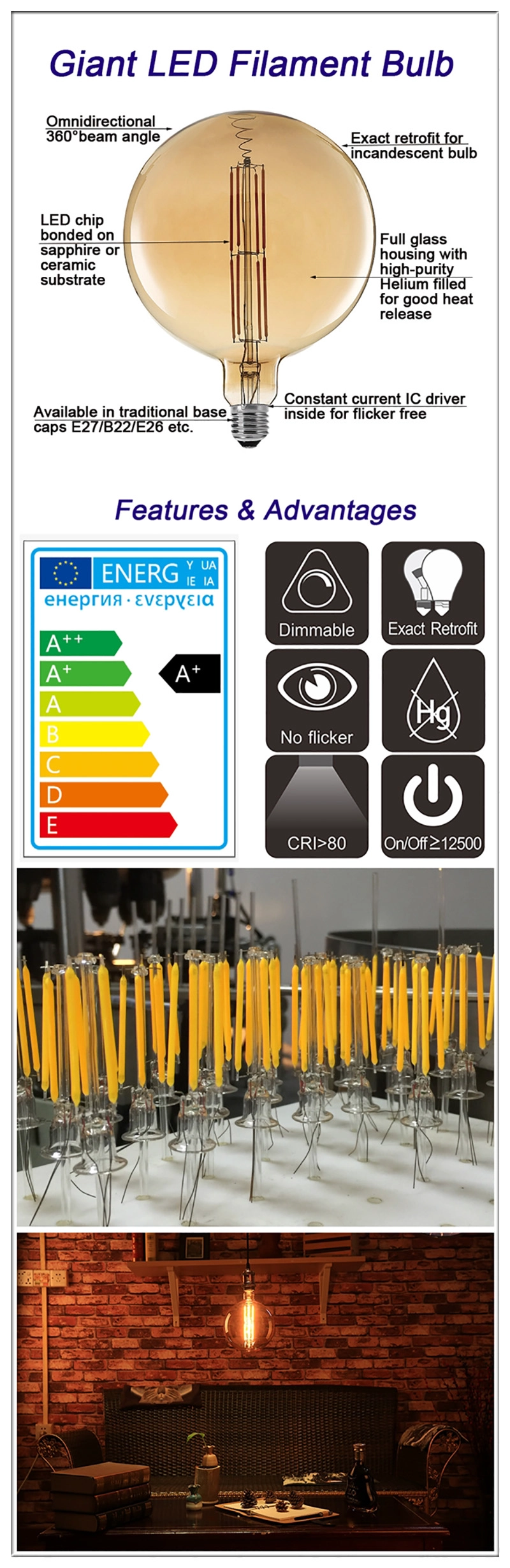 china Innotech giant nostalgic LED filament bulbs