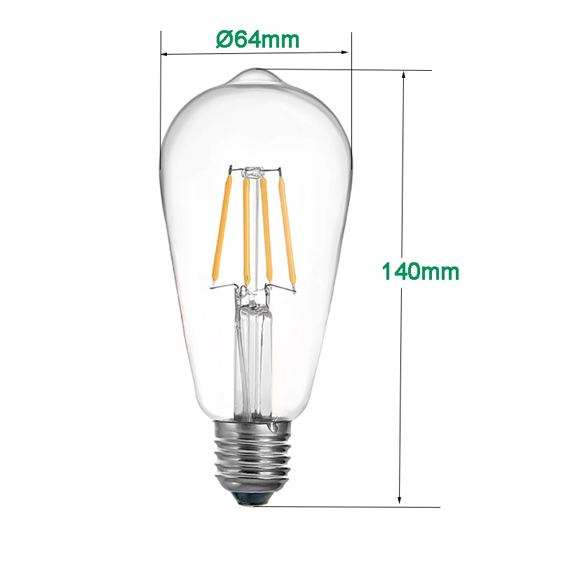 Bombas de filamento ST64 LED clássicas 6.5W