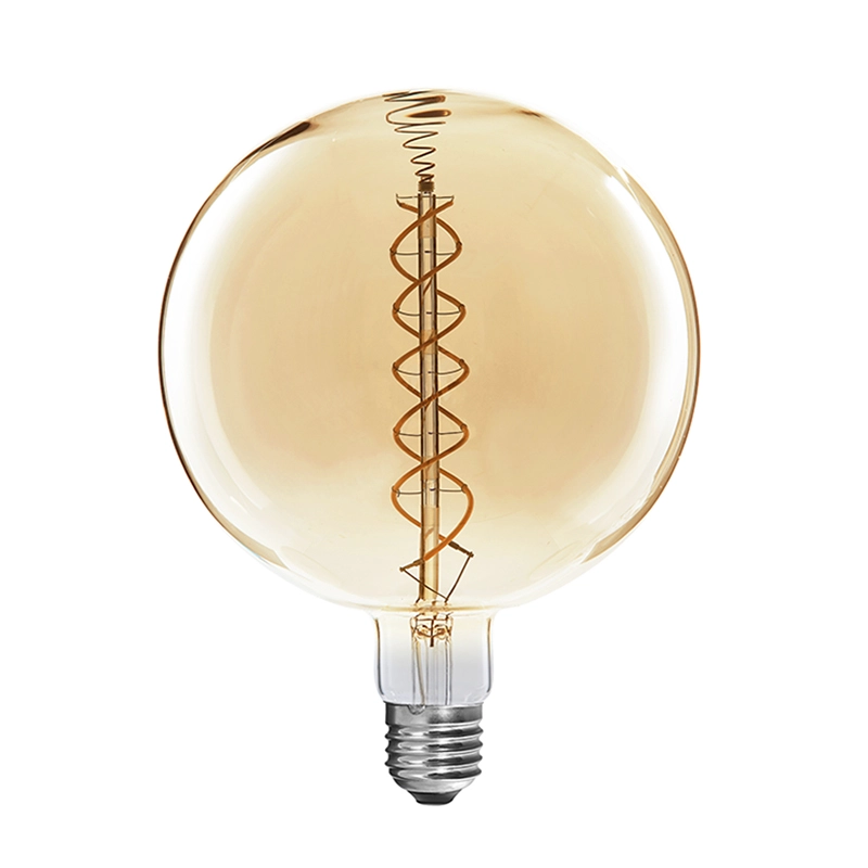Dimmable G300 curved double spiral LED filament bulb