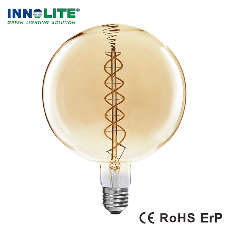 Dimmable G300 curved double spiral LED filament bulb