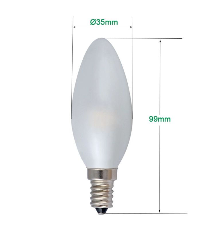 Full Glass LED Candle Light Bulbs C35 4W
