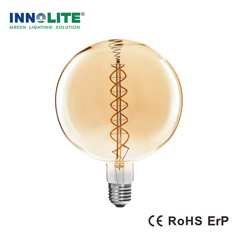 G200 FLEX DS LED bombillas de filamento, China FLEX DS LED fabricante de bombillas de filamento, curva doble espiral gigante LED bombillas de filamento