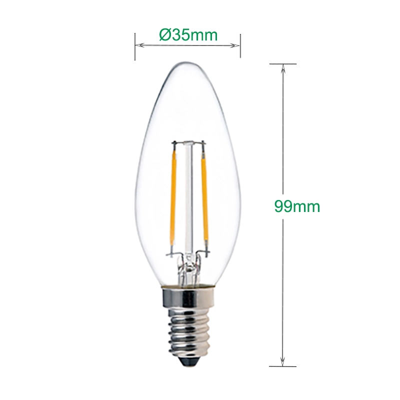 LED filament light bulbs C35 2W