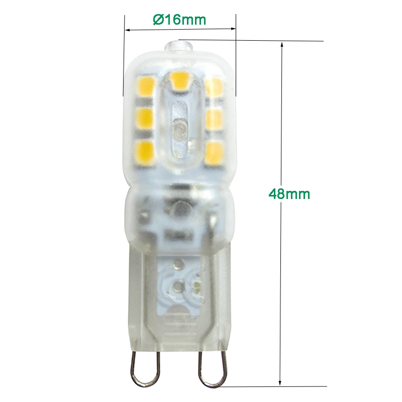 PCA plástico e alumínio G9 lâmpadas LED 2.5W