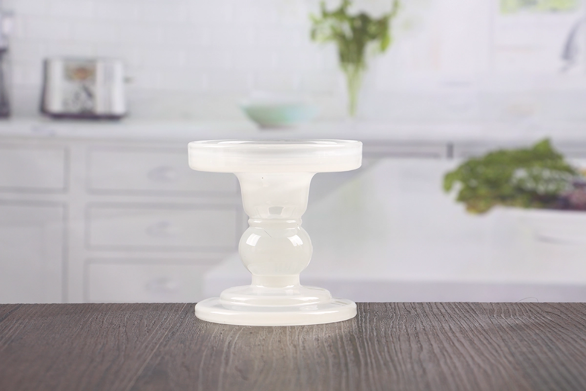 White pillar candle holders