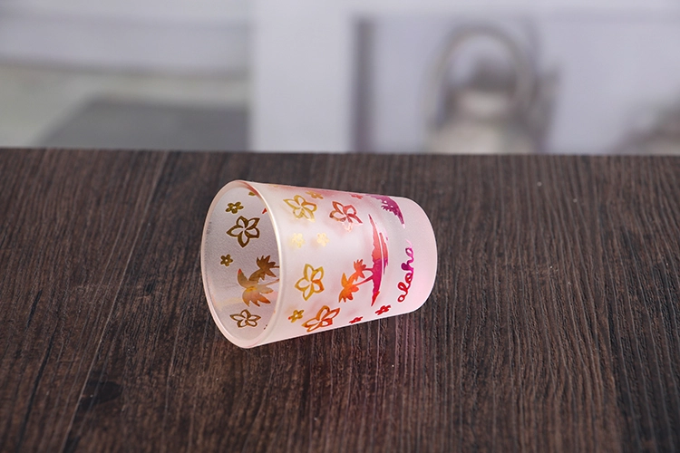 Small glass candle holder