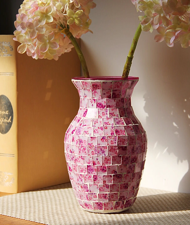 Mosaic glass vase