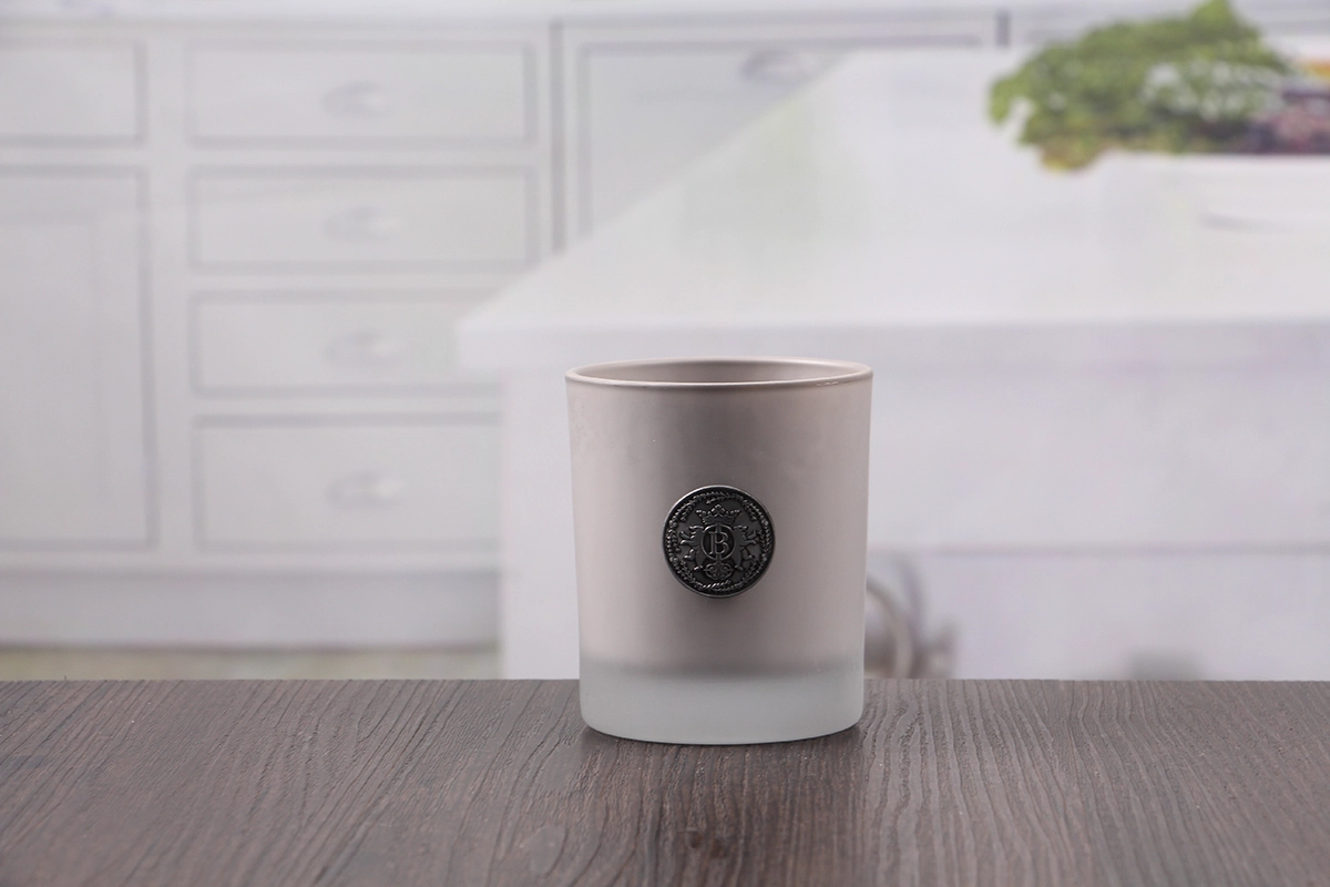 Gray candle holders