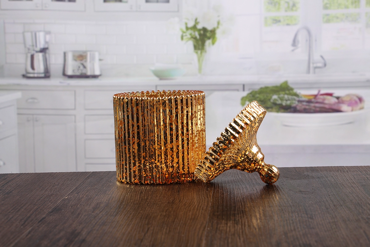 Golden glass jars