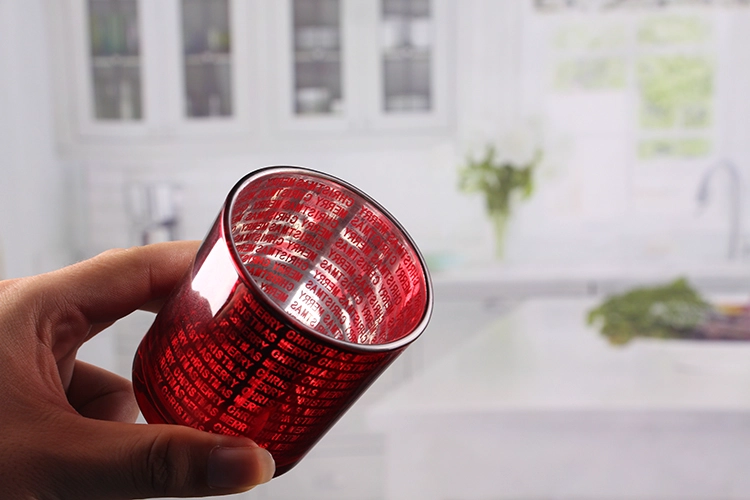 Red votive candle holders