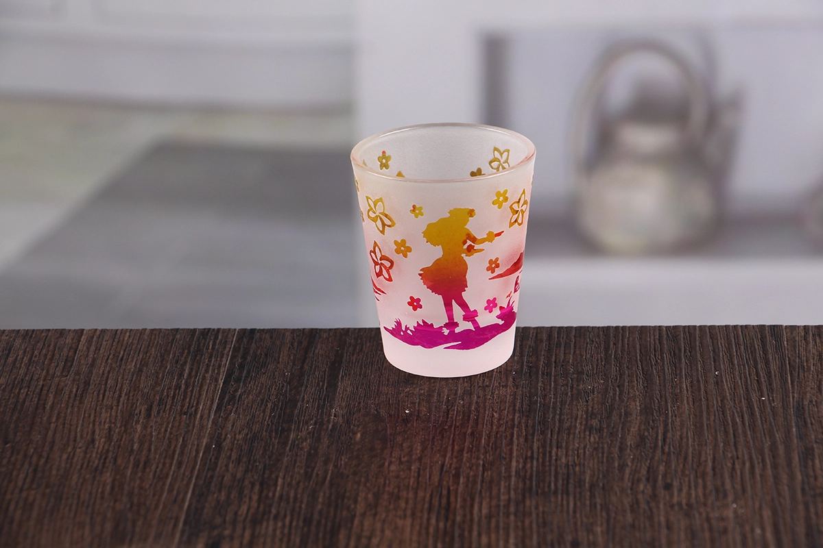 Small glass candle holder