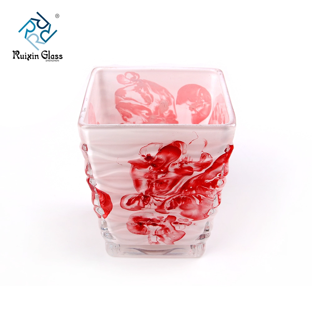 Pattern Square Glass 10OZ Candle Holder Manufacturer
